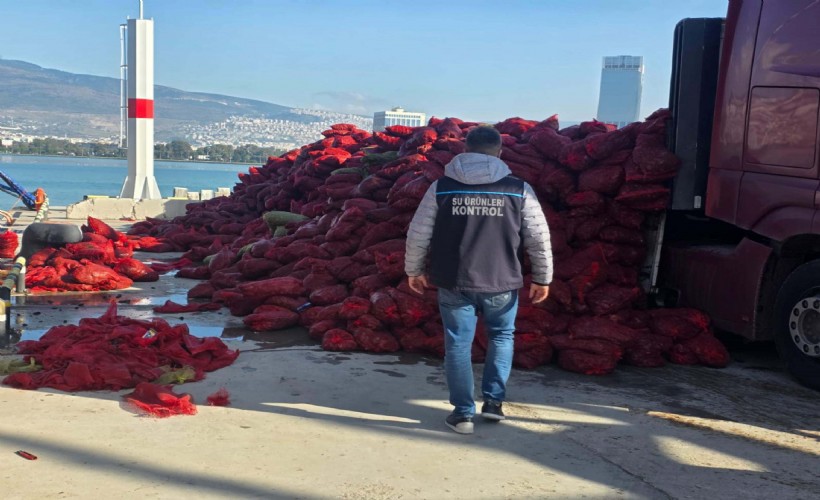 İzmir’de kaçak avlanan 27 ton kara midye ele geçirildi